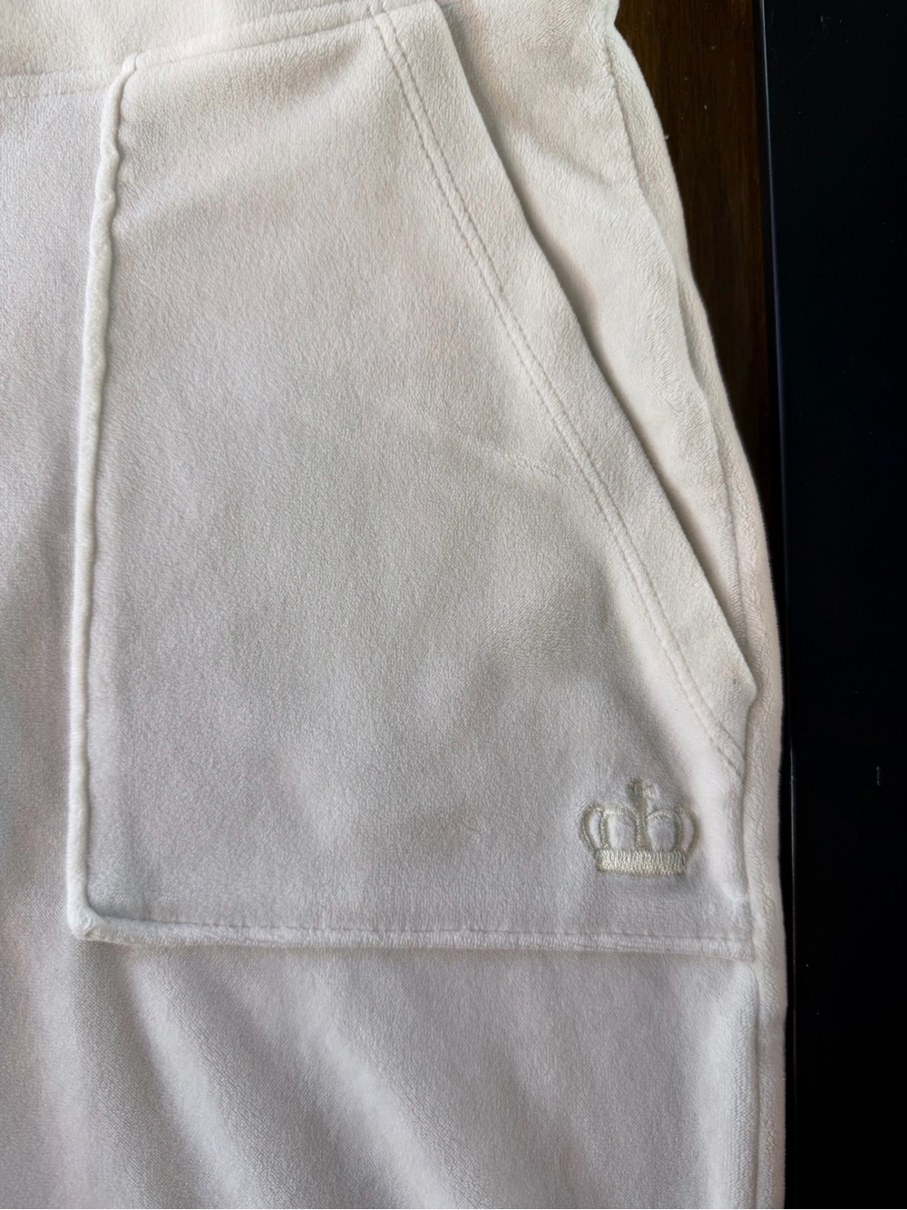 SZ M Juicy Couture Cream Colored Track Pants - Picture 5 of 12